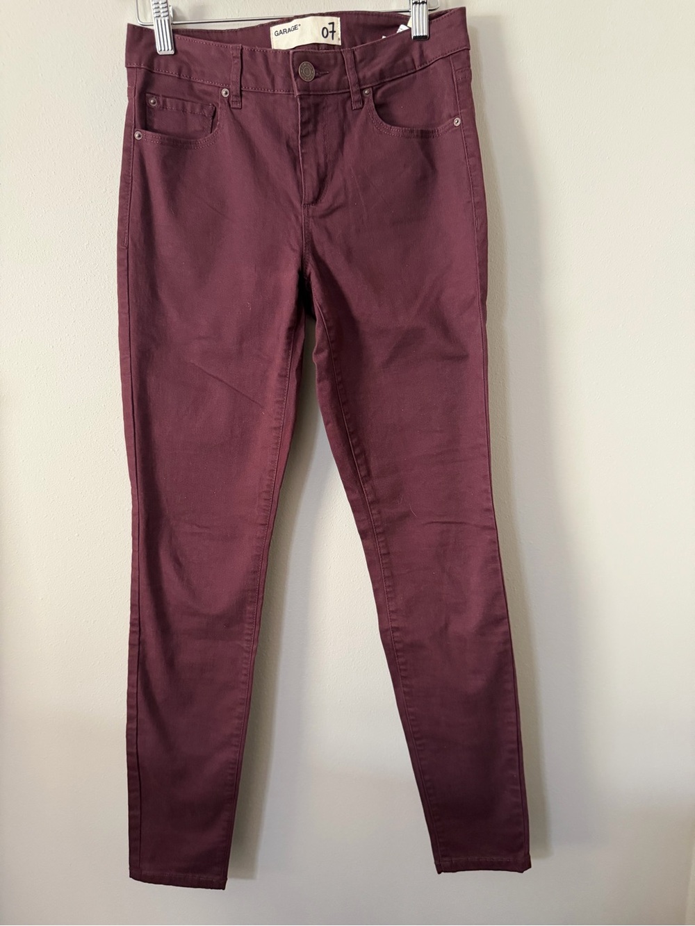 Garage Burgundy Skinny Jeans Size 07